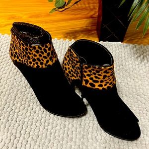 Black and brown booties